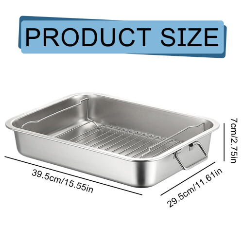 Stainless Steel Roasting Pan with Rack 2