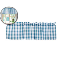 Cortina de varão para cozinha, blackout, isolamento térmico, com bolso para varão, curta, para quarto e sala de estar (multicolorida)