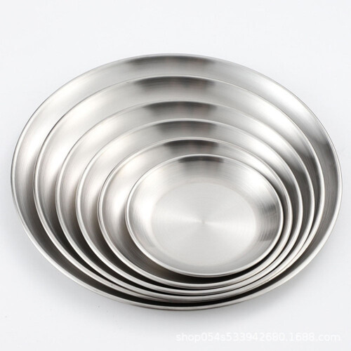 Pratos de jantar, pratos de almoço e pratos de café da manhã em aço inoxidável, 25 cm (10 polegadas) 1