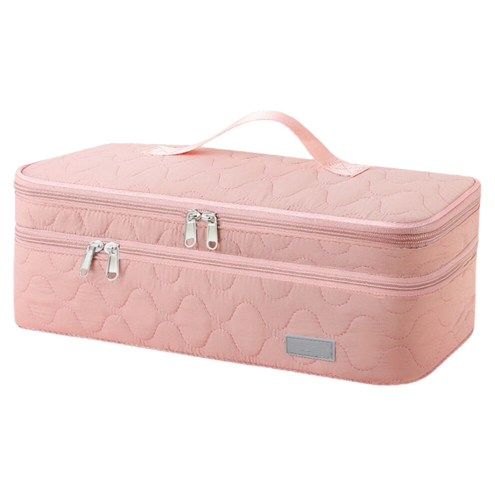 Pink Portable Hair Dryer Bag â Large Capacity, Heat & Water Resistant, Double Zipper, Sturdy Grip Organizer (Compatible with Most Dryers)