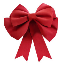 Große rote Schleife zum Valentinstag, mehrfarbiges Geschenkpapier, Christbaumspitze & Hochzeits-/Jubiläumsdekoration (Red2)