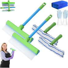 Kit tergivetro Homwell – Tergivetro in silicone riciclabile e spazzola in microfibra, compatibile con Aquaswipe/Aqua Swipe