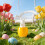 Yellow Easter Ceramic Eggshell Rabbit Ornament – Glazed Desktop Decoration & Holiday Gift, Compatible with Spring Celebrations 2