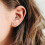 Daith Hoop Earring Sterling Silver Rose Gold White Stone 5