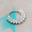 Daith Hoop Earring Sterling Silver Rose Gold White Stone 8