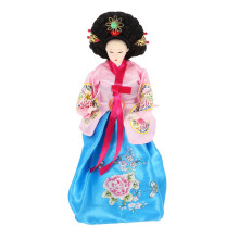 12 Inch Korean Drummer Figure Doll, Silk Material, Home Decor Collectible