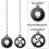 Ceiling Fan Pull Chain Set, 4Pcs Light Bulb and Fan Pattern Pull Chain Ceiling Fan Chain Extender with  Fan Chain 2