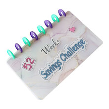 52-Week Savings Book with 8-Hole Loose-Leaf Design, Cash Hole, Budgeting Tool & Receipt Organizer – Compatible with standard binders