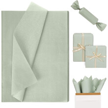 100 pcs Grass Green Tissue Paper 13.8x19.7in, Gift Wrapping & Flower Bouquet Wrap, Folded Flat