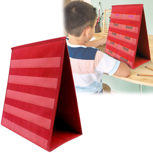 Desktop Pocket Chart for Classroom Schedule Display – Self-Standing, Folding, Double-Sided, Compatible with Kindergarten & Teaching 1