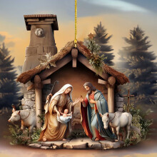 Nativity Ornaments Sublimation Blanks – Personalized Christ Child & Mary Keepsakes, DIY Christmas Tree Decor, Compatible with Sublimation Printers