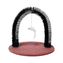 Cat Arch Grooming Brush with Scratching Pad – Compatible with Indoor Cats & Small/Medium Dogs, Durable for Aggressive Chewers