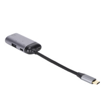 Adaptateur Type-C 3-en-1 : aluminium, RJ45/PD/USB-A, 100 W