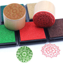 12Pcs Wooden Stamps Floral Pattern Circles and Squares Decorative Rubber Wooden for DIY Card and Scrapbooking