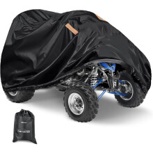 Waterproof ATV Cover, 420D Ripstop, Black, All-Weather UV Protection, Fits up to 82" L x 47" W x 45" H