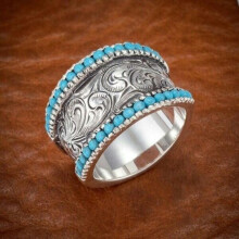 Vintage 925 Silver Turquoise Ring Women Man Wedding Party Gift Jewelry Size 6-10-#2-10