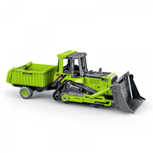 2in1 Dump Truck & Bulldozer Toy Car for Kids,1:24 Scale Construction Vehicle for Boys Christmas Birthday Gifts(Green)