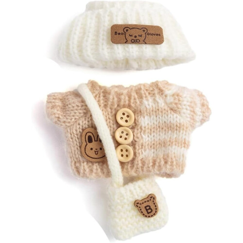 17cm Doll Outfits Kawaii Chic Set Button Up Stripe Sweater