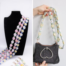 Weave Daisy Universal Phone Lanyard, 51" Boho Flower Crossbody Strap for Phones, Keys, AirPods, ID Badge—compatible with AirPods