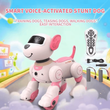 RC Robot Dog Toy with Voice Control & Touch Sensor, Smart Programmable Puppy for Kids 8-12, Christmas/Birthday Gift