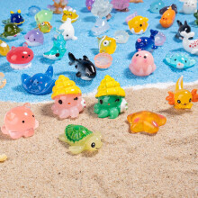 36pcs Mini Ocean Resin Animals for DIY Fish Tank, Aquarium, Fairy Garden & Dollhouse—Random Styles, Compatible with All Small-Scale Decor
