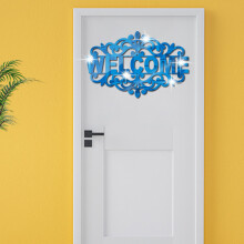 Blue Acrylic Mirror Wall Stickers for Kids' Bedroom & Living Room Decoration, Compatible with Smooth Walls