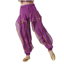 Sequin Sparkle Dance Pants for Kids – Glitter, Elastic Waist, Chiffon, Long Cuff, Compatible with Kids' Festivals & Performances