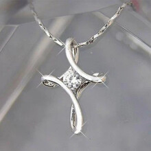 Cross Pendant Necklace for Women Punk Cross Zircon Pendant Necklace for Women Jewelry Valentines Day