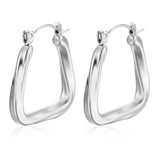 Big Chunky Hoop Earrings for Women Silver Gold Stainless Steel Hoop Earrings Oval Thick Hollow Tube Hoop Earrings