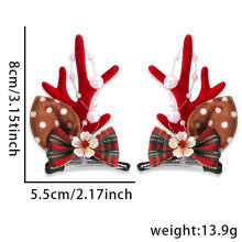 Christmas Hair Clip – Reindeer Antlers Headwear, Cute Holiday Accessory & Gift for Girls, Compatible with Xmas Parties