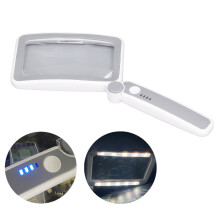Handgehaltene Lupe 4x mit 10 LED-Lichtern, wiederaufladbar, stufenlose Helligkeitsregulierung