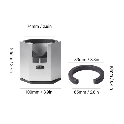 Aluminum Alloy Portafilter Holder Stand, Adjustable, Silver 1