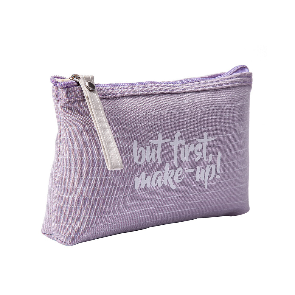 Penghui-Toys Purple (Purple) Makeup Pouch Brushes Purse Mini Letter Print Zipper Travel Cosmetic Bag