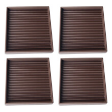 Patins antidérapants carrés en caoutchouc pour meubles, 7,6 cm (3 pouces), lot de 4