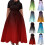 Women's Plus Size Gradient Print Swing Dress Fluorescent 5