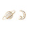 Sterling Silver CZ Moon Star Stud Earrings for Women One 1