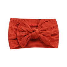 Breites Haarband für Babys und Mädchen, elastisch, weich, Nylon-Jacquard, mit Schleife, einfarbig