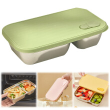 Boîte à goûter étanche à 2 compartiments en acier inoxydable