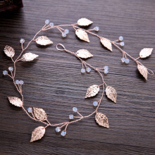 (Rose Gold) Gold Metal Hair Hoop - Party Fashion Accessory