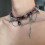 Δερμάτινο κολιέ Choker με καρφιά καρδιάς για γυναίκες 4