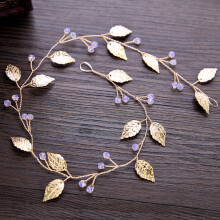 (Gold) Gold Metal Hair Hoop - Party Fashion Accessory