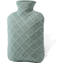 Borsa dell'acqua calda con coperchio, 2 litri, verde, senza BPA.