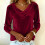 Women's Solid Long Sleeve Top with Draped Cowl Neck 1