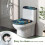 WC-Deckelbezug-Set mit Schmetterlings- und Blumenmuster, 2-teilig, elastisch, rund 4