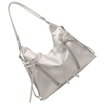 Sac bandoulière polyvalent style ballerine avec nœud papillon et bretelles réglables, élégant sac à main en cuir PU, sac à dos multifonction