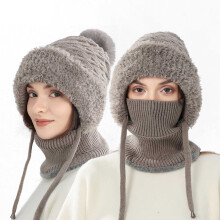 3-in-1 muts met sjaal en masker, winddicht voor dames