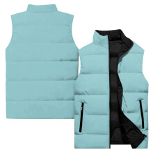 Men's sleeveless cotton-padded vest light blue M