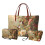 Set composto da borsa a mano con stampa peonia e trousse per il trucco e 1