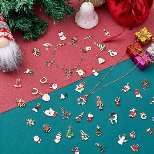 Christmas Enamel Charms Pendant Set 50 pcs 2