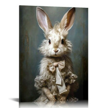 Retro Easter Bunny Canvas Poster 24x36 inch